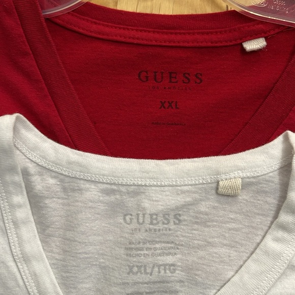 GUESS GLAM LOGO TEE BUNDLE WOMENS XXL V-NECK RED BLACK SHORT SLEEVE 100% COTTON - Picture 3 of 11